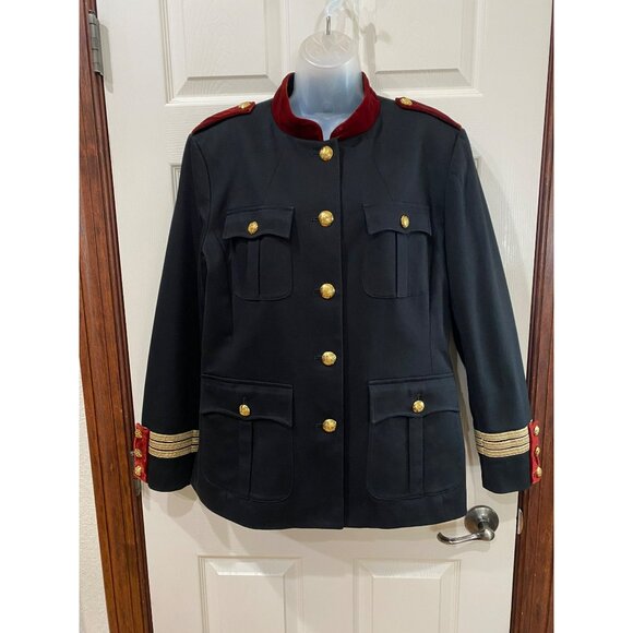New Ralph Lauren Medium Black Red Velvet Military Equestrian Hussar Jacket S 16 - Picture 8 of 15